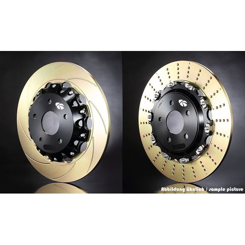 K-Sport Audi A4 (B8) (EPB) Bj. 07~15, Umrstkit fr groe Bremsscheiben hinten von 300x12mm auf 325mm, unbelfted, fest verschraubt, geschlitzt