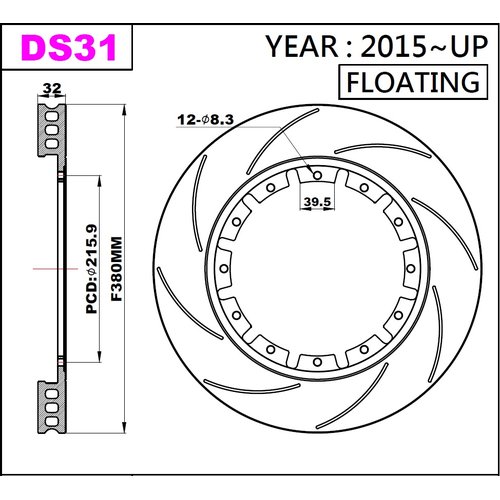 K-Sport Reibring-Set vorn DS31 380x32mm geschlitzt - Gen. 2015+