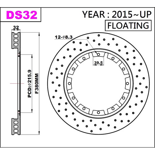 K-Sport Reibring-Set vorn DS32 380x32mm gelocht - Gen. 2015+