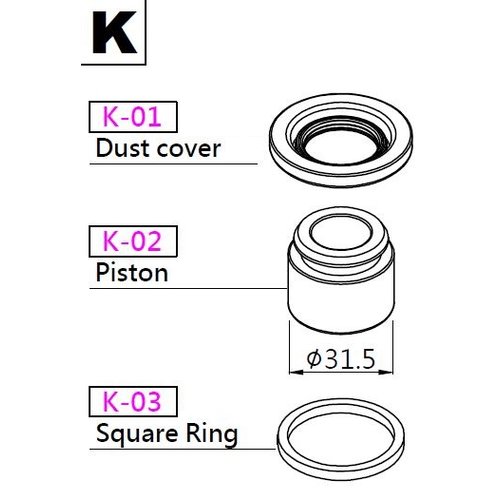 K-Sport Staubschutzmanschette fr 31,5mm Bremskolben [ab 2011]