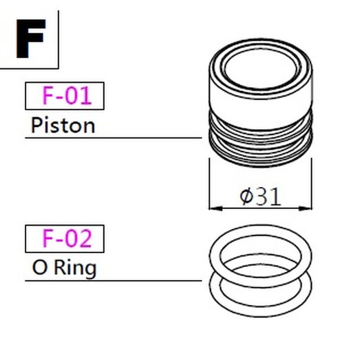 K-Sport brake piston seal for 31mm brake pistons (O-ring) [from 2011]