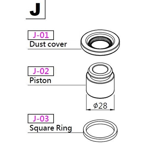 K-Sport brake piston sealing ring for 28mm brake pistons (square ring) [from 2011]
