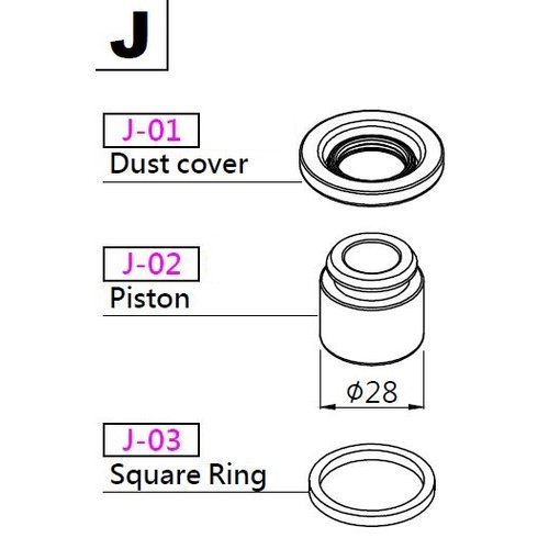 K-Sport Bremskolbendichtring fr 28mm Bremskolben (4-Kant-Ring) [ab 2011]