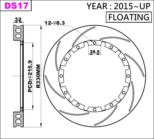K-Sport Reibring-Set hinten DS56 325x22mm geschlitzt - Gen. 2015+